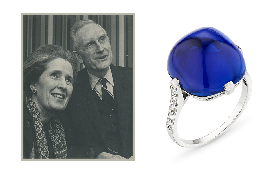 The Rockefeller Kashmir sapphire ring will appear at auction in December with a hefty price tag. | Source: Christie's