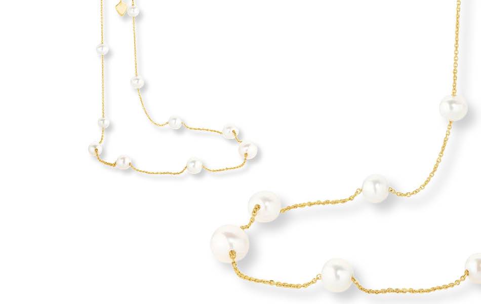 Ethereal Pearl Necklace: Timeless elegance with delicate freshwater pearls on a fine chain. Perfect for brides or everyday sophistication. A celebration of enduring style. | Source: Ikecho Australia