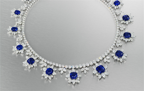 A remarkable sapphire and diamond necklace has generated an impressive return at a recent auction in Hong Kong. | Source: Christie's