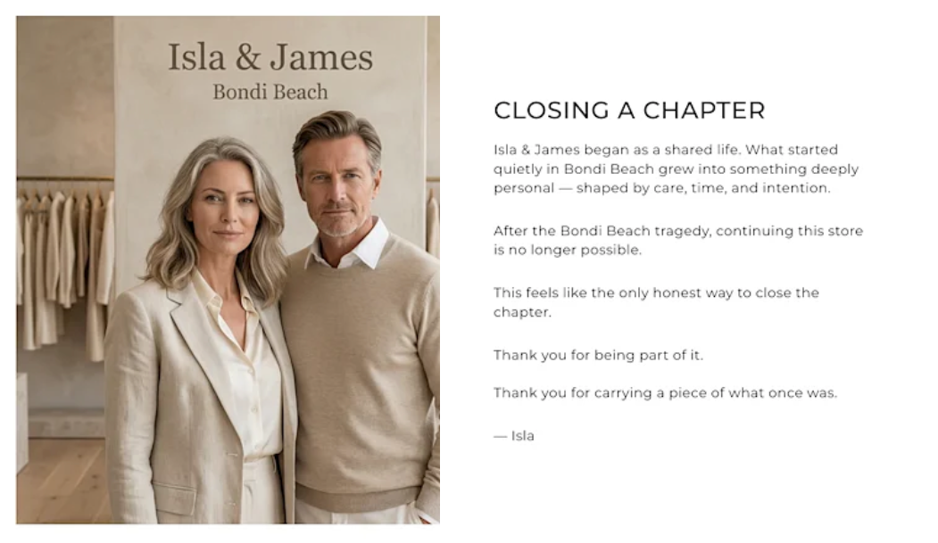 A website claiming affiliation with the Bondi attack is under scrutiny for exploiting the tragedy to sell goods, prompting warnings from consumer protection agencies.