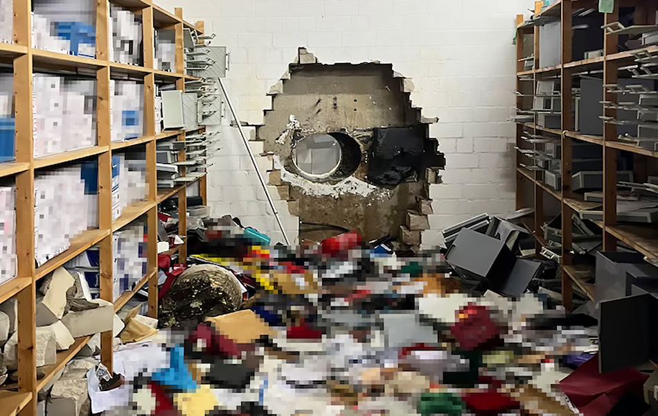 Authorities say the robbers drilled into the vault from a neighbouring car park. | Source: ABC News/AFP/Police Gelsenkirchen