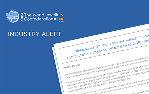 The World Jewellery Confederation (CIBJO) has issued an urgent warning to the broader industry about individuals fraudulently claiming to represent the organisation. | Source: The World Jewellery Confederation (CIBJO)
