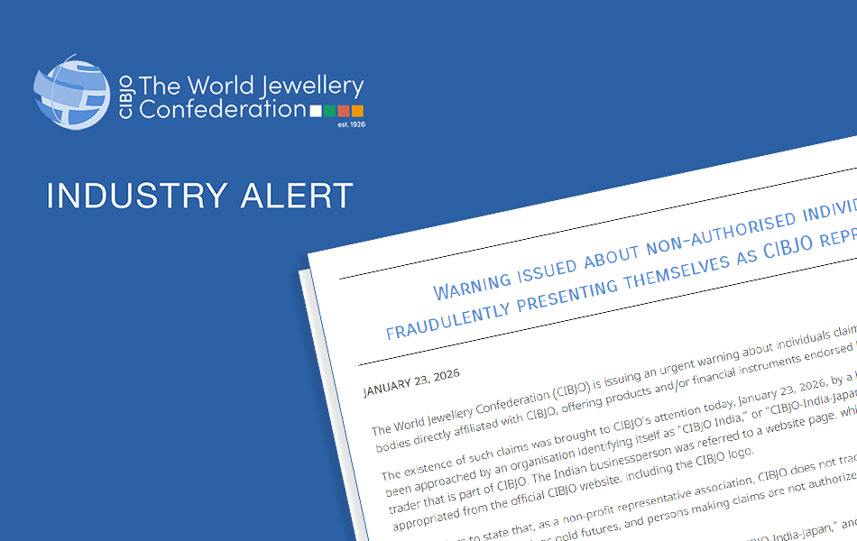 The World Jewellery Confederation (CIBJO) has issued an urgent warning to the broader industry about individuals fraudulently claiming to represent the organisation. | Source: The World Jewellery Confederation (CIBJO)