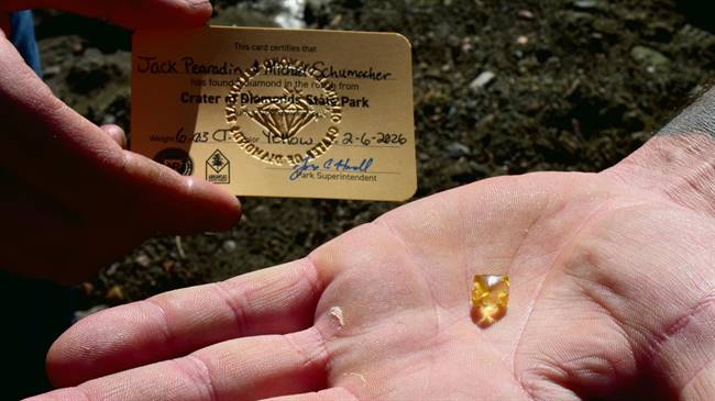 6.03-carat yellow diamond | Source: Arkansas Crater of Diamonds/ Arkansas State Parks