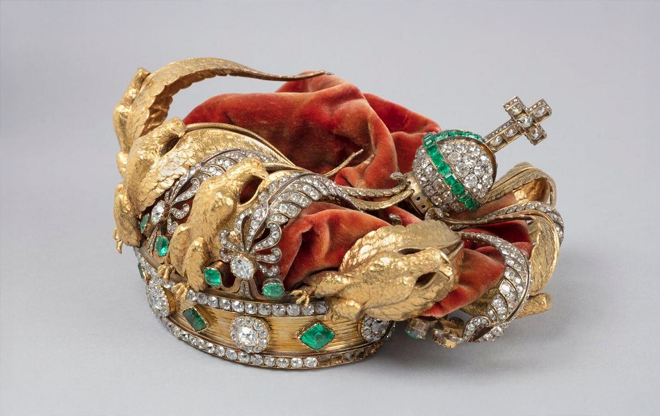 Officials at the Louvre Museum in Paris have released images of a royal crown that was left damaged and deformed after being abandoned by thieves during the brazen robbery late last year. | Source: BBC News/Louvre Museum
