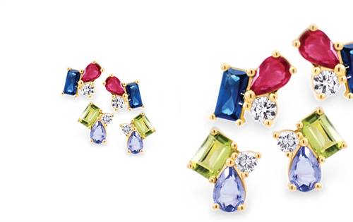 Exquisite colour gemstone jewellery inspired by nature's awakening. Vibrant pinks, greens, and blues in luminous yellow gold and brilliant diamonds.