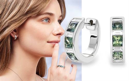 Refined design featuring princess-cut Australian sapphires and sparkling white diamonds in a sleek channel setting. Modern yet timeless aesthetic, crafted with precision.