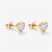 1 carat TW laboratory-grown diamond heart stud earrings in 10 carat yellow gold