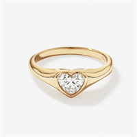 0.70 carat TW laboratory-grown diamond heart ring in 10 carat yellow gold