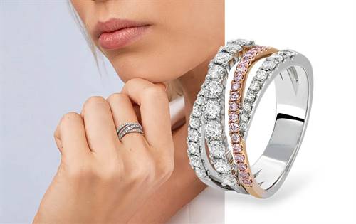 Fine jewellery celebrating rare Argyle pink diamonds. Elegant, wearable designs showcasing vibrant Australian pinks. 55+ years of Australian craftsmanship. Discover Blush Pink for accessible options. | Source: Pink Kimberley - Sams Group Australia