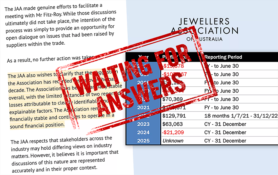 Following the JAA board publishing inaccurate and misleading claims concerning its financial affairs over the past decade, Jeweller sought clarification from newly-appointed independent director Anna Hakman.