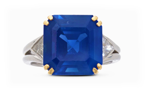 A sapphire and diamond ring sold for more than 21 times its upper estimate at Sotheby's Geneva Fine Jewellery sale. | Source: Rapaport/Sotheby's