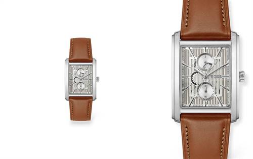 Architecturally inspired design with clean lines, rectangular case and detailed dial. Finished with a brown leather strap — modern, distinctive and precisely crafted. | Source: Boss