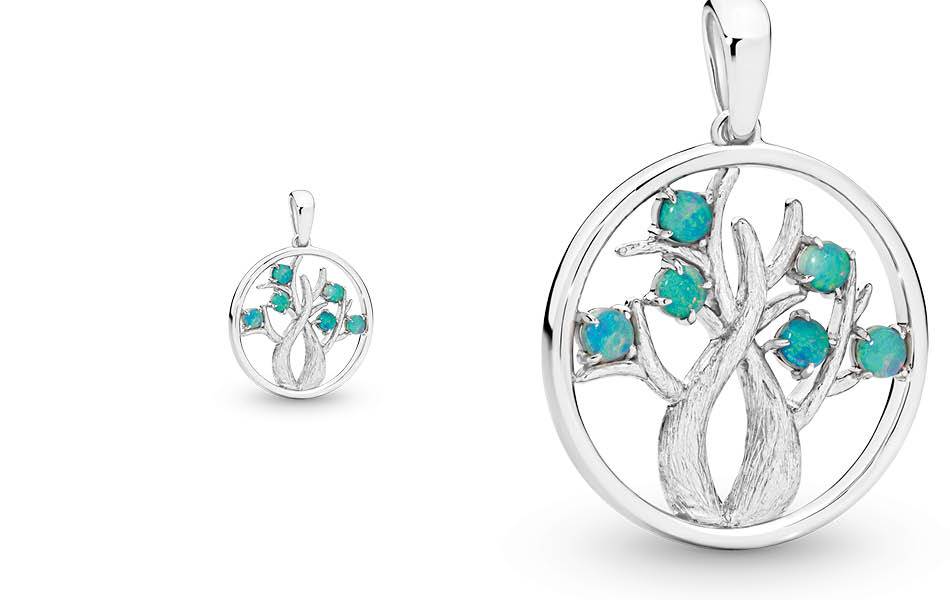 Boab-tree inspired design, set with shimmering Australian solid opals — meaningful, elegant and made for everyday wear. | Source: Ikecho Australia