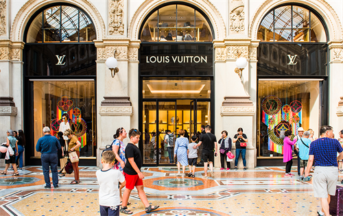 Luxury industry leader Louis Vuitton Moët Hennessy (LVMH) has reported a modest increase in sales across the first half of the year. | Source: Shutterstock