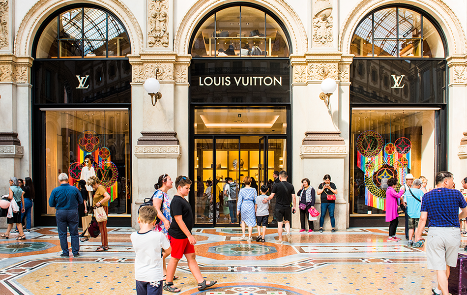 Luxury industry leader Louis Vuitton Moët Hennessy (LVMH) has reported a modest increase in sales across the first half of the year. | Source: Shutterstock