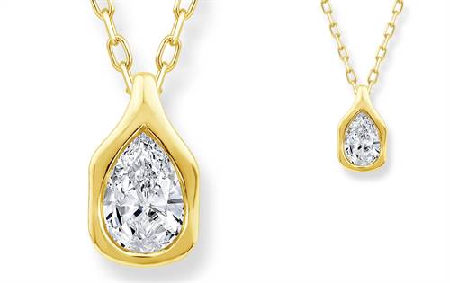 9ct gold vermeil, abstract lab-grown diamond setting — modern design with effortless elegance. | Source: 9k Gold by DGA