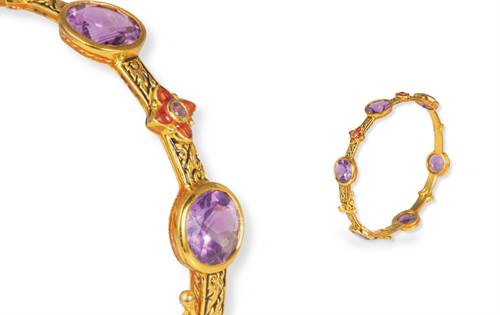 925 silver vermeil, 22ct gold-plated — vibrant enamel, precious and semi-precious gemstones. | Source: Hatai Gems & Jewelry Co