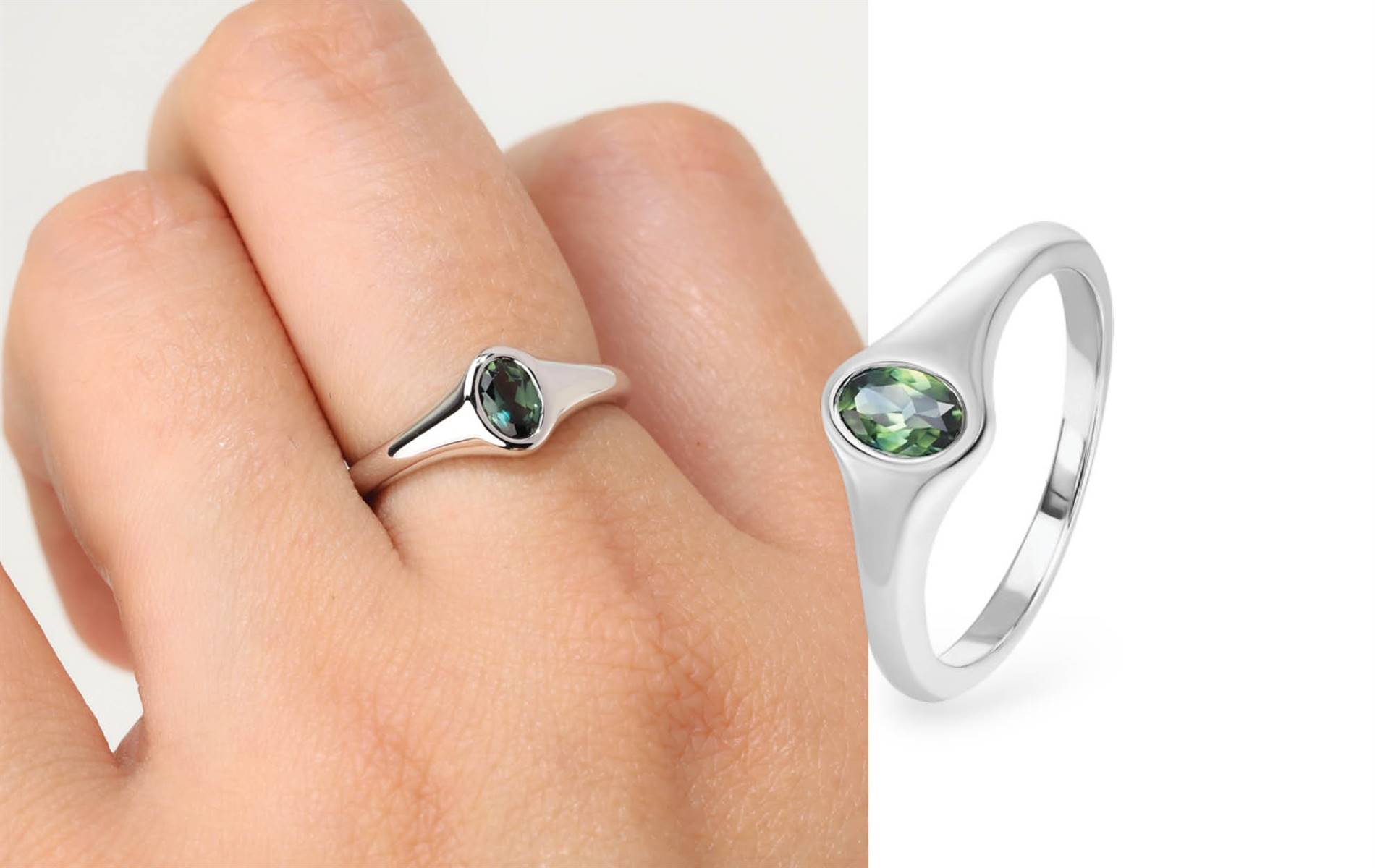 Sapphire Dreams Ingrid Ring, 9ct gold contemporary signet — Australian sapphire, choice of four elegant cuts. | Source: Sapphire Dreams