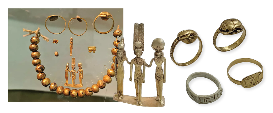 Archaeologists discovered a hidden treasure trove of gold jewellery during the excavation of an Egyptian temple. The discovery was made at the Karnak Temple complex, which was constructed more  than 4,000 years ago and is located near the  Luxor pyramid.