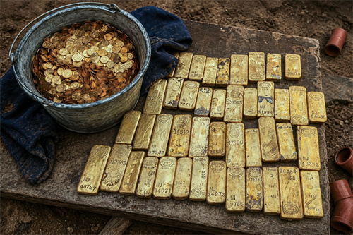 Builders renovating a property have discovered a multi-million-dollar gold hoard, raising questions about its origins and legal ownership. | Source: BBC