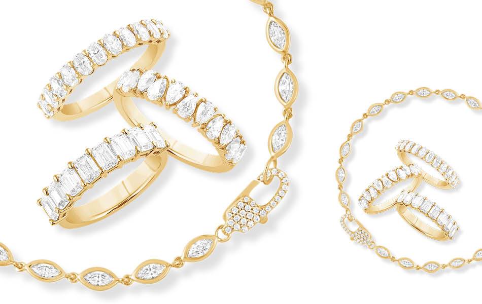 Flexible standalone collections — Lab Grown Diamond jewellery including rings, bracelets and earrings. | Source: La Couronne