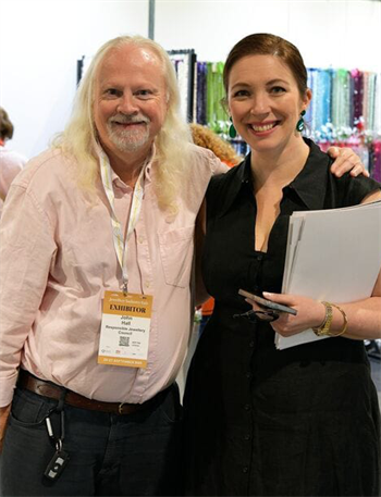 The Responsible Jewellery Council endorsed the Jewellery Industry Network last year, when then-executive director John Hall presented seminars promoting “responsible business practices”. Hall is pictured here with fair organiser Laura Moore.
