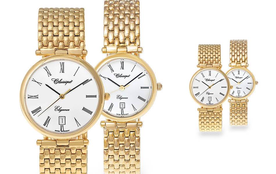 Matching Swiss-made timepieces — refined, elegant, ideal for couples and meaningful gifts. | Source: Classique