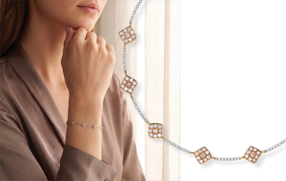 18ct white & rose gold, white & rare Argyle pink diamonds — delicate, refined everyday elegance. | Source: Pink Kimberley