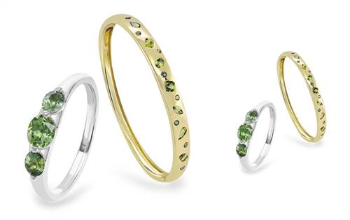 9ct gold Paloma Bangle & Renata Ring — natural Australian sapphires, contemporary elegance, ideal for everyday wear. | Source: Sapphire Dreams