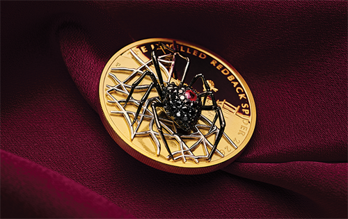 The Perth Mint has released its latest unique collector’s piece, the Jewelled Redback Spider. | Source: The Perth Mint/Aimee Reid