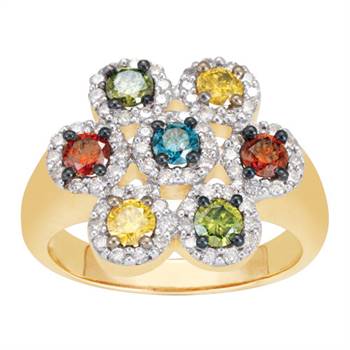 Jewelmart Rainbow Flower ring