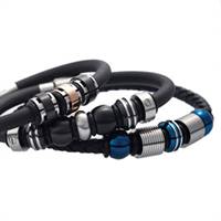 HARDWARE by Cudworth Stainless Steel:  Beads in IP plating in various colours with rubber and leather