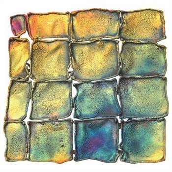 A creative Bilk Gallery piece by Jill Hermans, Small Square, Brooch 2012, Shibuichi, brooch pin, 40 x 40mm