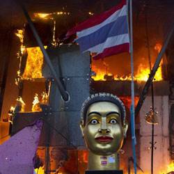 Bangkok's Central World mall, gutted by fire