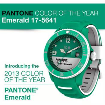 Ice-Watch and Pantone's collaboration, featuring 2013 Colour of the Year, Emerald.