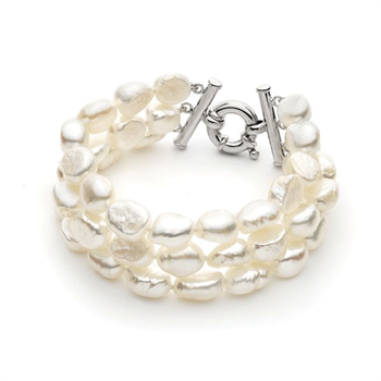All-white Keshi pearl bracelet