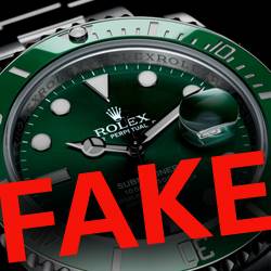 Counterfeit watches being openly sold