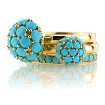 Mark Milton's new turquoise stacking rings