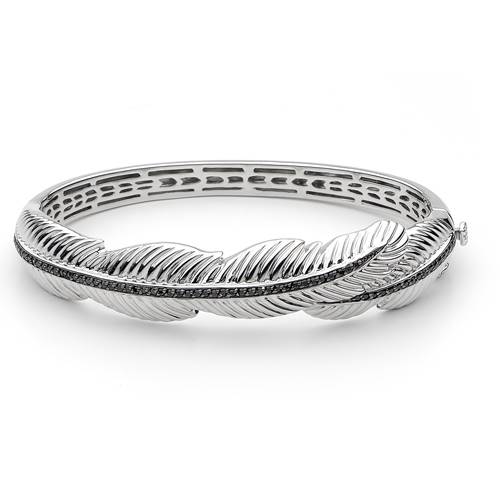 The 'Leaf' bangle set in rhodium-plated sterling silver, new from Georgini