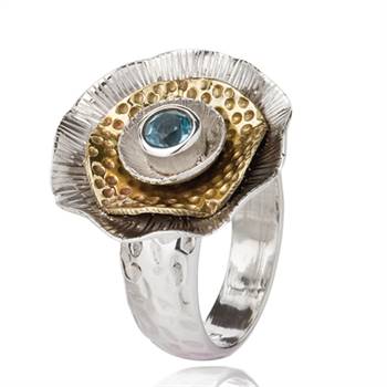This ring from Made in Earth combines natural gemstones set in sterling silver 