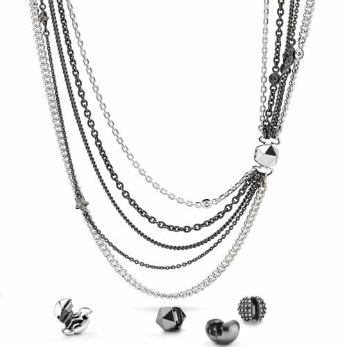 Pandora's new Romantic Rock necklaces with an assortment of charms
