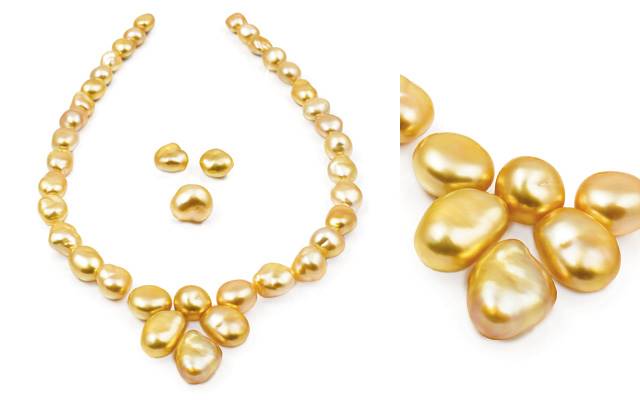 Nash Pearls' baroque-shaped golden South Sea pearls