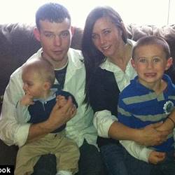 Jarvis, 25, with his would-be fiance' and two children