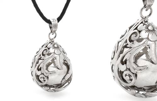 Bella Donna Silver's Teardrop Antique Harmony Ball pendant