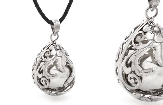 Bella Donna Silver's Teardrop Antique Harmony Ball pendant