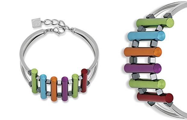 Coeur de Lion's diamond-cut aluminium and stainless steel bracelet