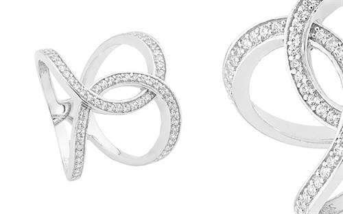 Ellani Collections' rhodium-plated sterling silver ring