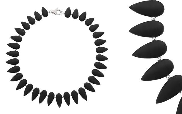 Najo's matte black onyx necklace
