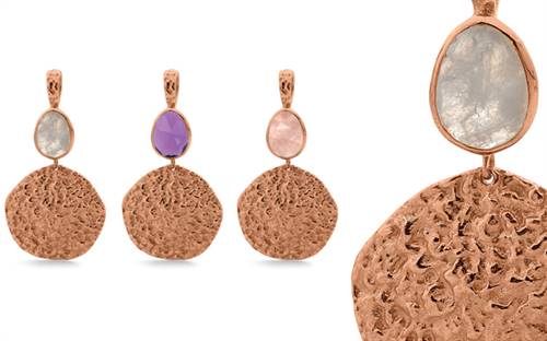 Stones & Silver's rose-gold plated sterling silver pendants